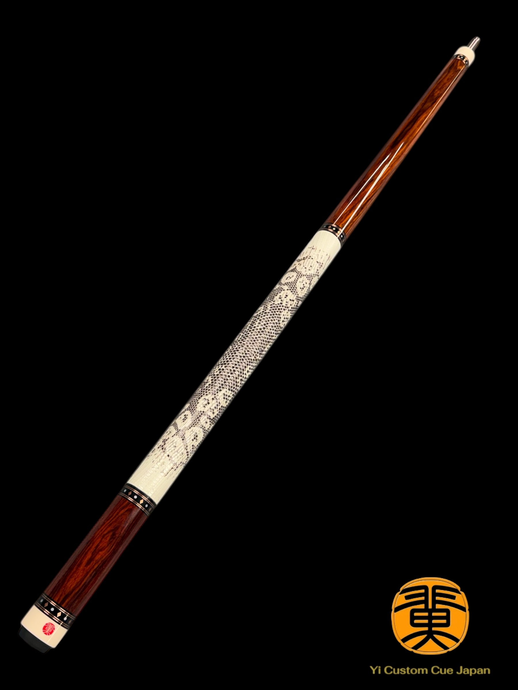 Yi 翼 CUSTOM CUE  #Cocobolo Wood / Straight Model / ホワイトリングリザード