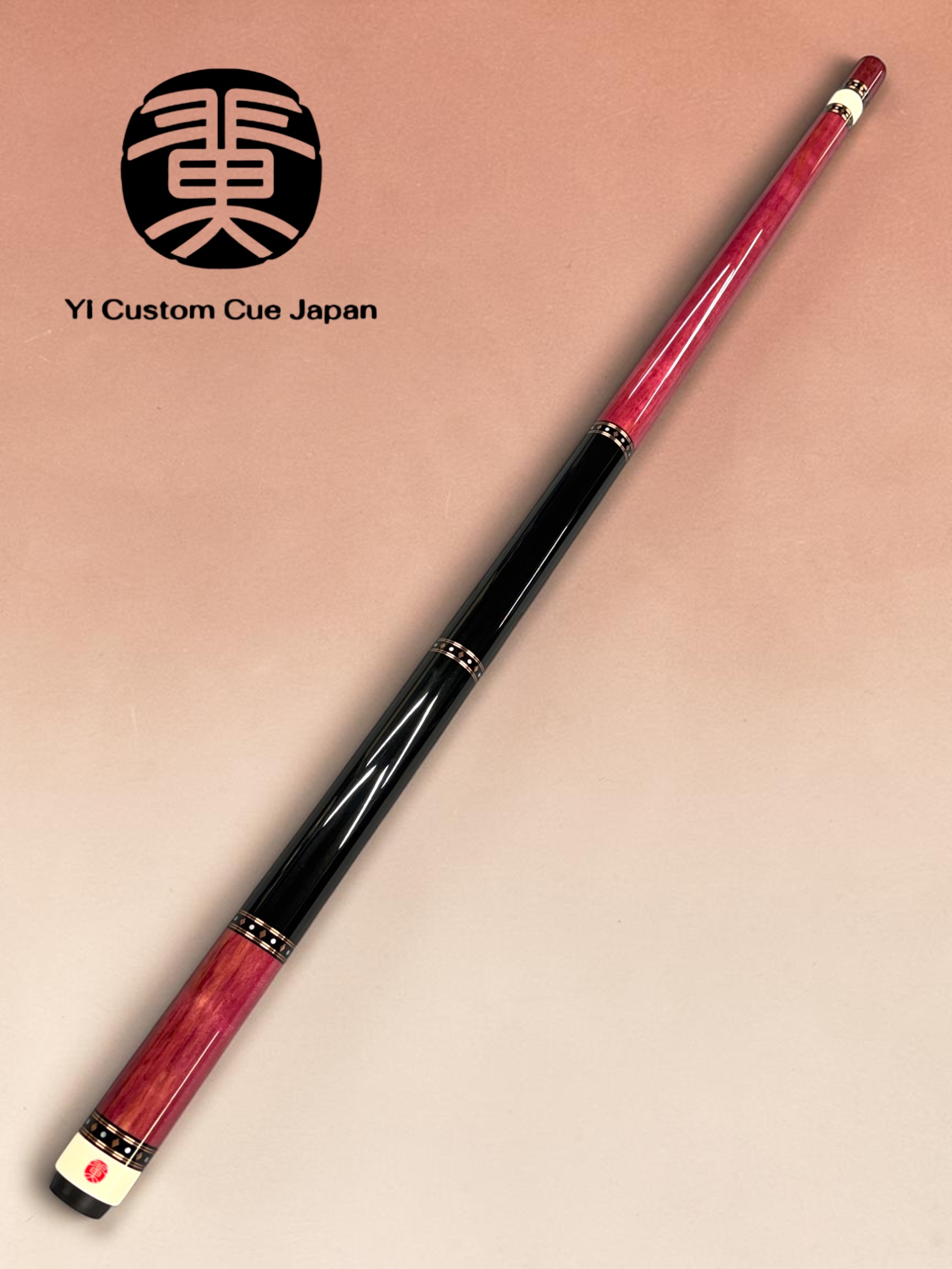 Yi 翼 CUSTOM CUE #Purple Heart / Straight Model / 黒檀ウッドハンドル