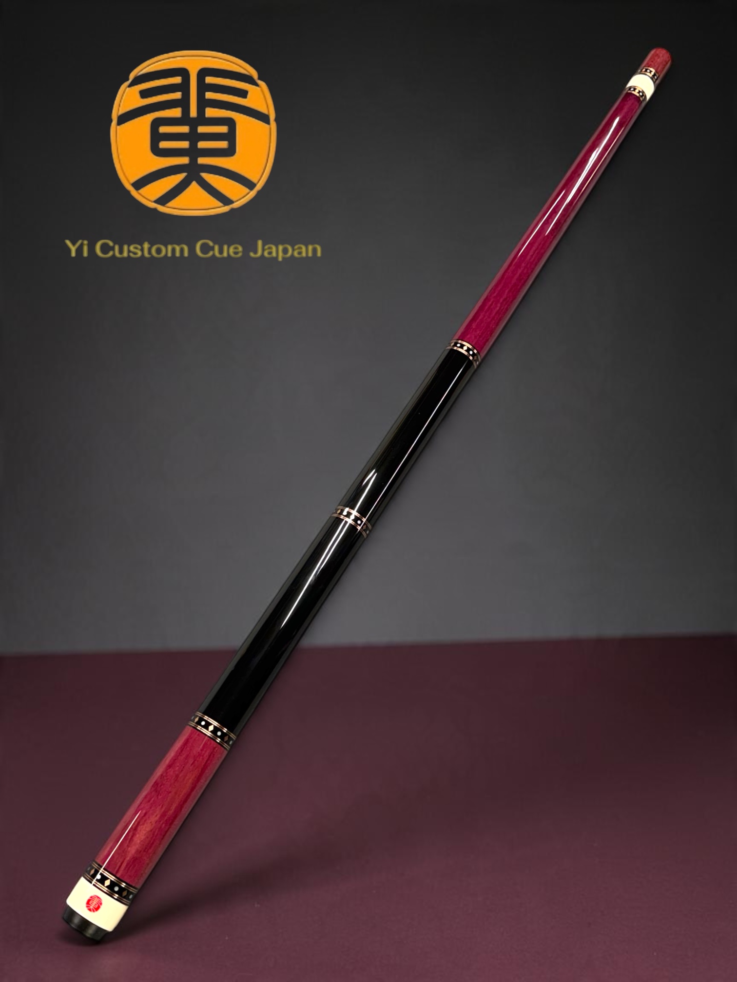 Yi 翼 CUSTOM CUE #Purple Heart / Straight Model / 黒檀Wウッドハンドル